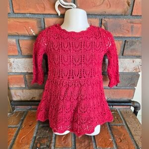 Red Long Sleeve Knit Dress